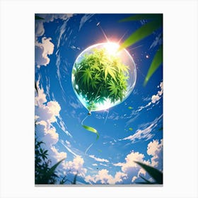 Marijuana Leaves In The Sky Canvas Print