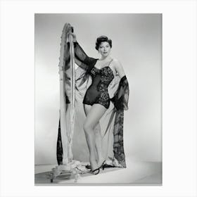 Ava Gardner Mgm Boudoir Publicity Portrait Wearing One Piece Negligee, Circa 1953 Canvas Print