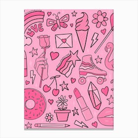 Pink Print Canvas Print