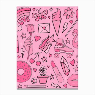 Pink Print Canvas Print