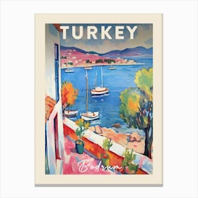 Bodrum Turkey 2 Fauvist Painting  Travel Poster Canvas Print