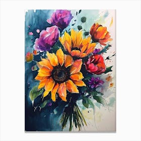 Bouquet Of Sunflowers Canvas Print