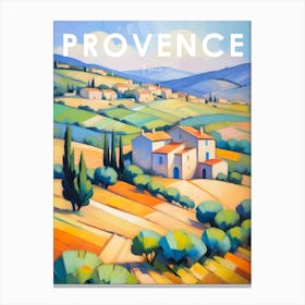 Provence City Travel Poster Cubism Style Canvas Print