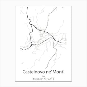 Castelnovo Ne Monti,Italy Minimalist Map Canvas Print