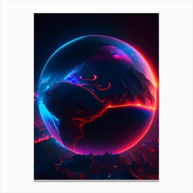 Earth Neon Nights Space Canvas Print