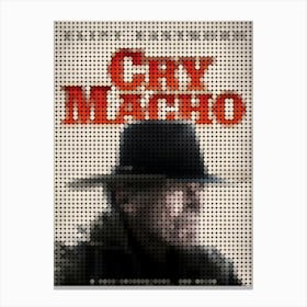 Cry Macho Movie Poster In A Pixel Dots Art Style Canvas Print