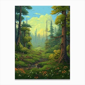Forest Landscape Pixel Art 1 Canvas Print