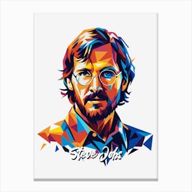 Steve Jobs 01 Portrait WPAP Pop Art Canvas Print