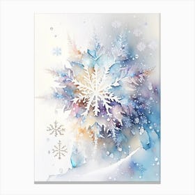 Crystal, Snowflakes, Storybook Watercolours 4 Canvas Print