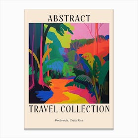 Abstract Travel Collection Poster Monteverde Costa Rica 2 Canvas Print