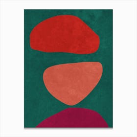 Abstract Forms Red and green Canvas Print