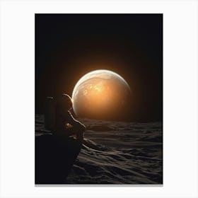 Astronaut On The Moon 4 Canvas Print