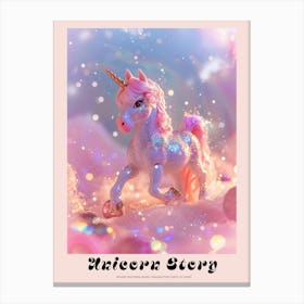 Toy Unicorn Pink Glitter Poster Canvas Print