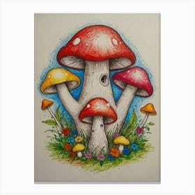 Mushroom Painting Canvas Print