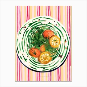 A Plate Of Radishes, Top View Food Illustration 3 Canvas Print