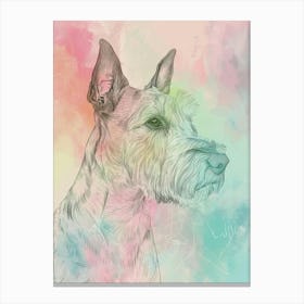 Pastel Irish Terrier Dog Pastel Illustration 1 Canvas Print
