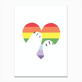 Pride Heart Hug Kids Canvas Print