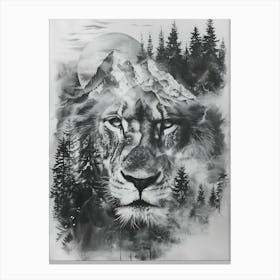 Lion In The Forest 9 Canvas Print