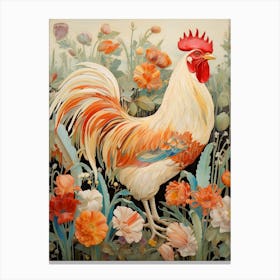 Rooster 2 Detailed Bird Painting Canvas Print