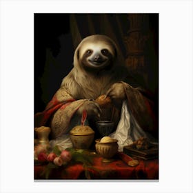 King Sloth Canvas Print