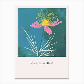 Love In A Mist 1 Square Flower Illustration Poster Canvas Print