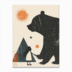 Bear And Girl 2 Canvas Print