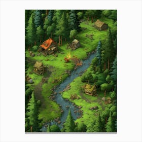 Forest Reserve Pixel Art 2 Canvas Print