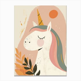 Unicorn Pink Muted Pastels 2 Canvas Print