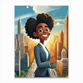Portrait Of African American Business Woman Canvas Print