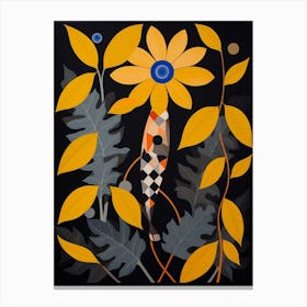 Black Eyed Susan 2 Hilma Af Klint Inspired Flower Illustration Canvas Print