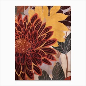 Fall Botanicals Dahlia 2 Canvas Print