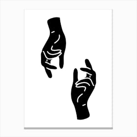 Two Hands Reaching For Each Other Hand Drawing Boho Art Deco Illustration Lienzo