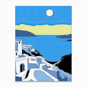 Minimal Design Style Of Santorini, Greece 2 Canvas Print