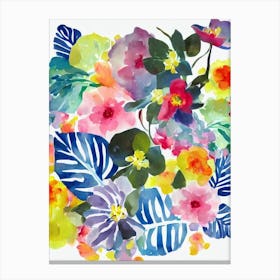Camellia Modern Colourful Flower Canvas Print