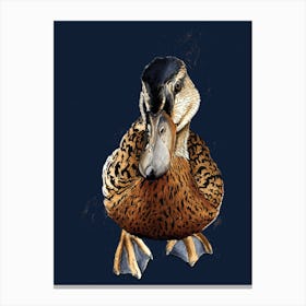 The Duck On Midnight Blue Canvas Print