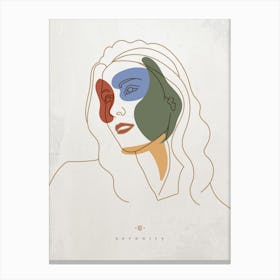 Abstract Woman Face Canvas Print