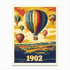 Aihrgdesign A Vintage Travel Poster Of A 1902 Hot Air Balloon 6e2ec22f 6fb1 4df7 9cf5 79569b1a9566 0 Canvas Print