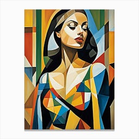 Woman Portrait Cubism Pablo Picasso Style (9) Canvas Print