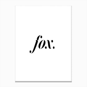 Fox in White Canvas Print