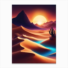 Sunset In The Desert 2 Canvas Print