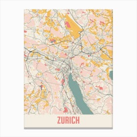 Zurich Map Poster Canvas Print