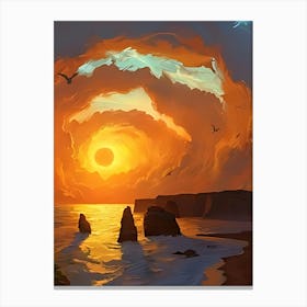 Sunset At The Beach 22 Canvas Print