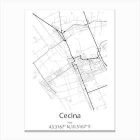 Cecina,Italy Minimalist Map Canvas Print