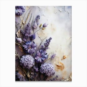 Purple Flowers On A White Background Canvas Print