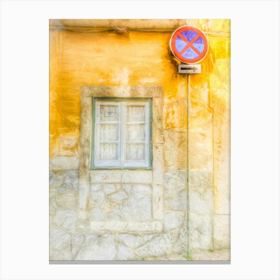 No Parking Sign In Lisbon Canvas Print by Paul J Bucknall