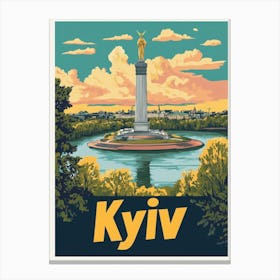 Aihrgdesign A 1970s Inspired Travel Poster For Kyiv 2 Canvas Print