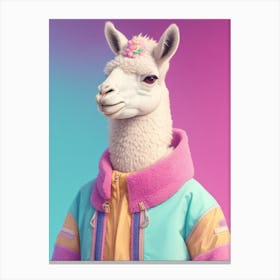 Llama Wearing Jacket Canvas Print