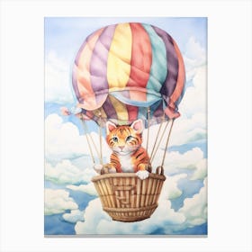 Baby Bengal Tiger In A Hot Air Balloon Canvas Print