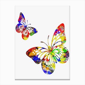 Animal Negative Space ― Butterfly Flies Together Canvas Print