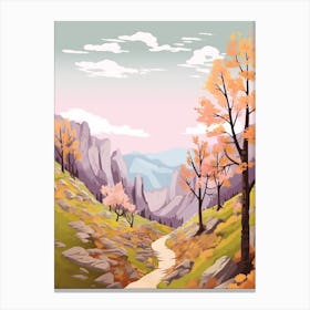 Haute Route France Switzerland 4 Hike Illustration Canvas Print